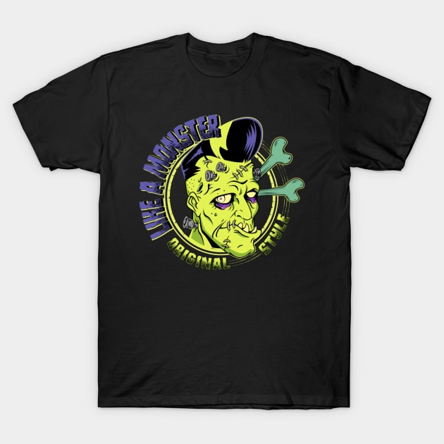 Psychobilly Like a Monster T-Shirt by BlackMorelli